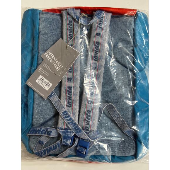 Invicta Jolly III Vintage Icon Backpack Orange/Blue/Denim 206001024 B37 NEW - Picture 4 of 10